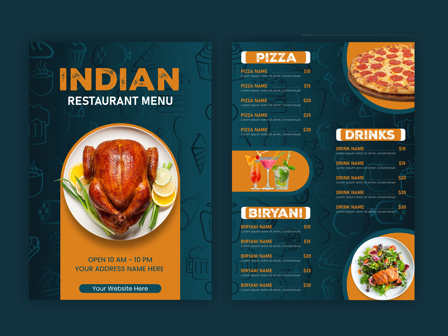 Menu card/Rate card